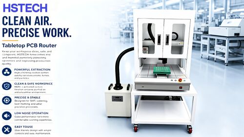 Jüngste Firmenblogs über Neuer Tischplatten-PCB-Router mit integrierter Rauchentfernung Präzision, Sicherheit und Effizienz für SMT-Workflows