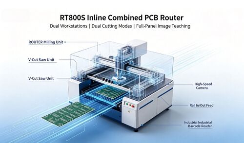 Jüngste Firmenblogs über Neue Version: RT800S Inline kombinierte PCB Router Depaneling-Maschine