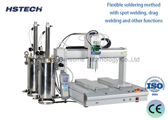 Ein guter Preis. Kapazität 1000~1500 Stück/h Automatischer LED-Bolle-Klebstoffverteiler mit 4 rotierenden Arbeitsstationen und Textbildschirm Online
