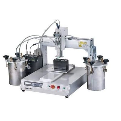 Ein guter Preis. Text Screen PLC Klebeauftragsmaschine mit 4 Drehstationen und ±0,02mm Wiederholgenauigkeit für LED-Glühbirnen-Klebeauftrag Online