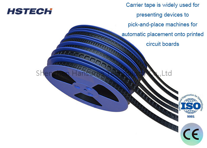 Geprägtes Trägerband mit unterschiedlichen leitfähigen und antistatischen Eigenschaften aus PC/PS/ABS-Material