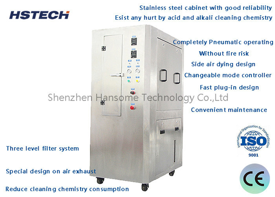 Ein guter Preis. Side Air Dying Design Gute Zuverlässigkeit Edelstahlschrank Pneumatischer SMT Schablonenreiniger Online