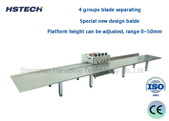 Ein guter Preis. 4 Gruppen Blade Separating LED Hard Strip PCB Depaneling Ausrüstung mit 1,2 Meter Plattform 4 Gruppen Blade HS-F306 Online