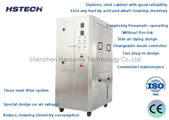 Ein guter Preis. Side Air Dying Design Gute Zuverlässigkeit Edelstahlschrank Pneumatischer SMT Schablonenreiniger Online