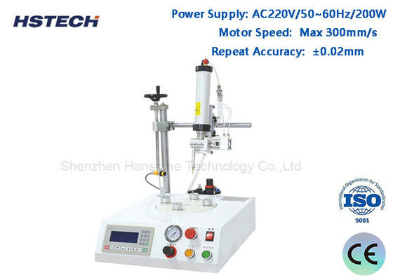 Ein guter Preis. 4 Dreharbeitsplätze Textbildschirmsteuerung LED-Bolle-Klebemittel mit ±0,02 mm Wiederholgenauigkeit Online