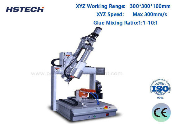 Ein guter Preis. 4 Achsen AB-Kleimverteilmaschine mit 300*300*100mm Arbeitsbereich ±0,02mm Wiederholgenauigkeit und 1:1-10:1 Klebmischverhältnis Online