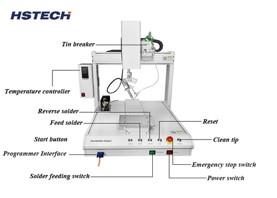 Ein guter Preis. Kompakter automatischer Lötroboter für 300*300*100mm X/Y/Z Arbeitsbereich und 48kg Gewicht Online